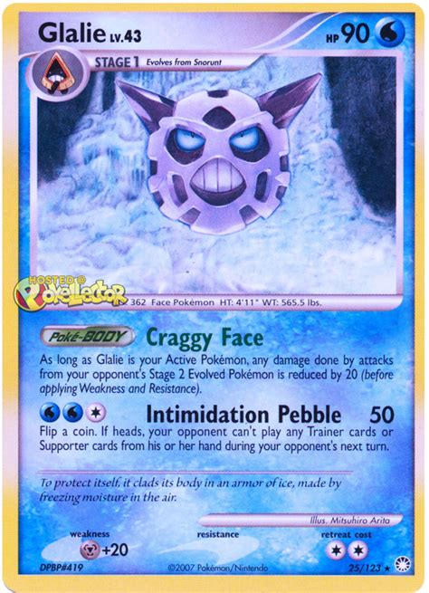 pokemon glalie|glalie pokemon card.
